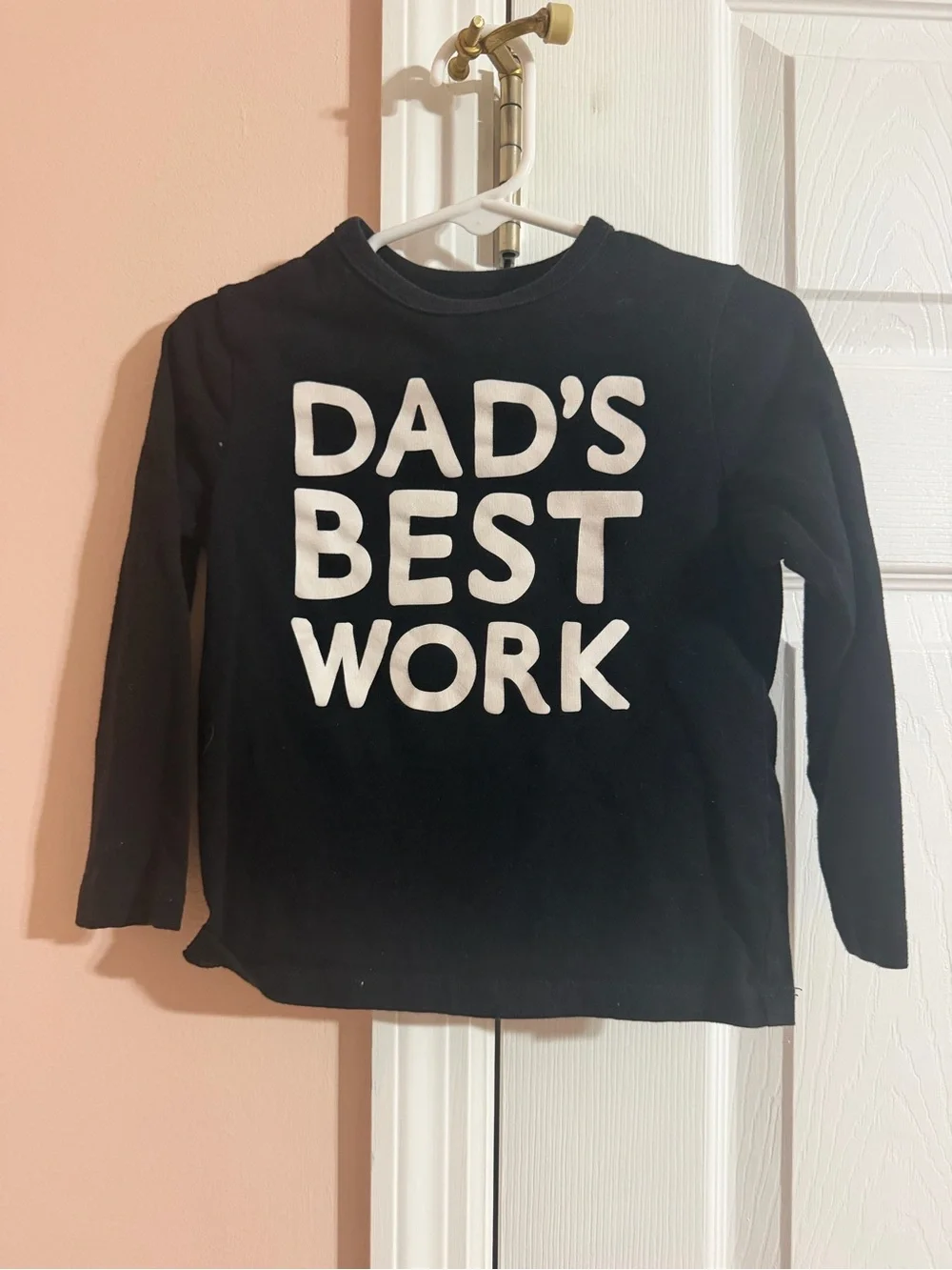 The Children's Place Black Long-Sleeve Tee with White 'Dad's Best Work' Graphic